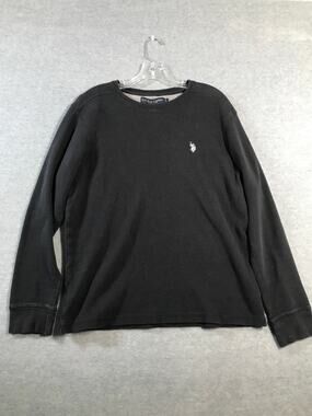 Black Polo mens long sleeve T-shirt Size large